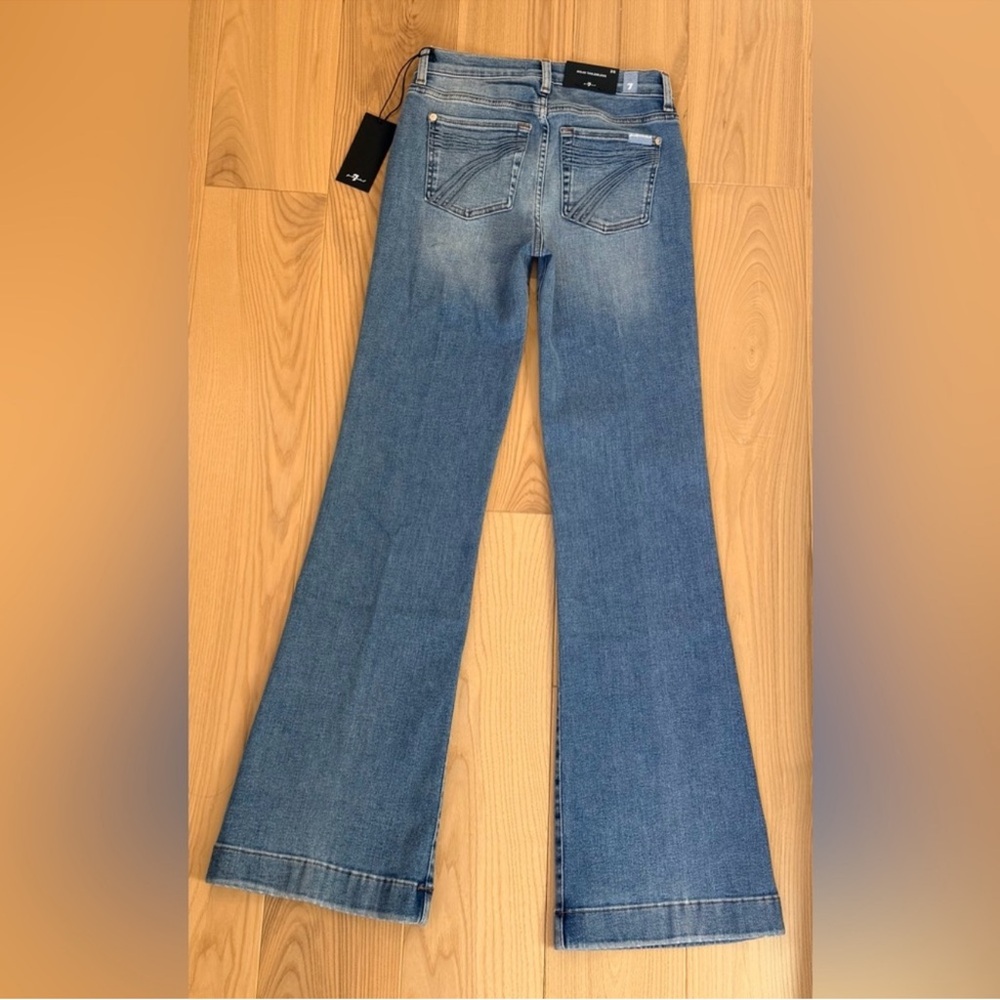 7 For All Mankind Tailorless Dojo Jeans Women's Flare Leg Trousers NWT Size 25 - Picture 5 of 8